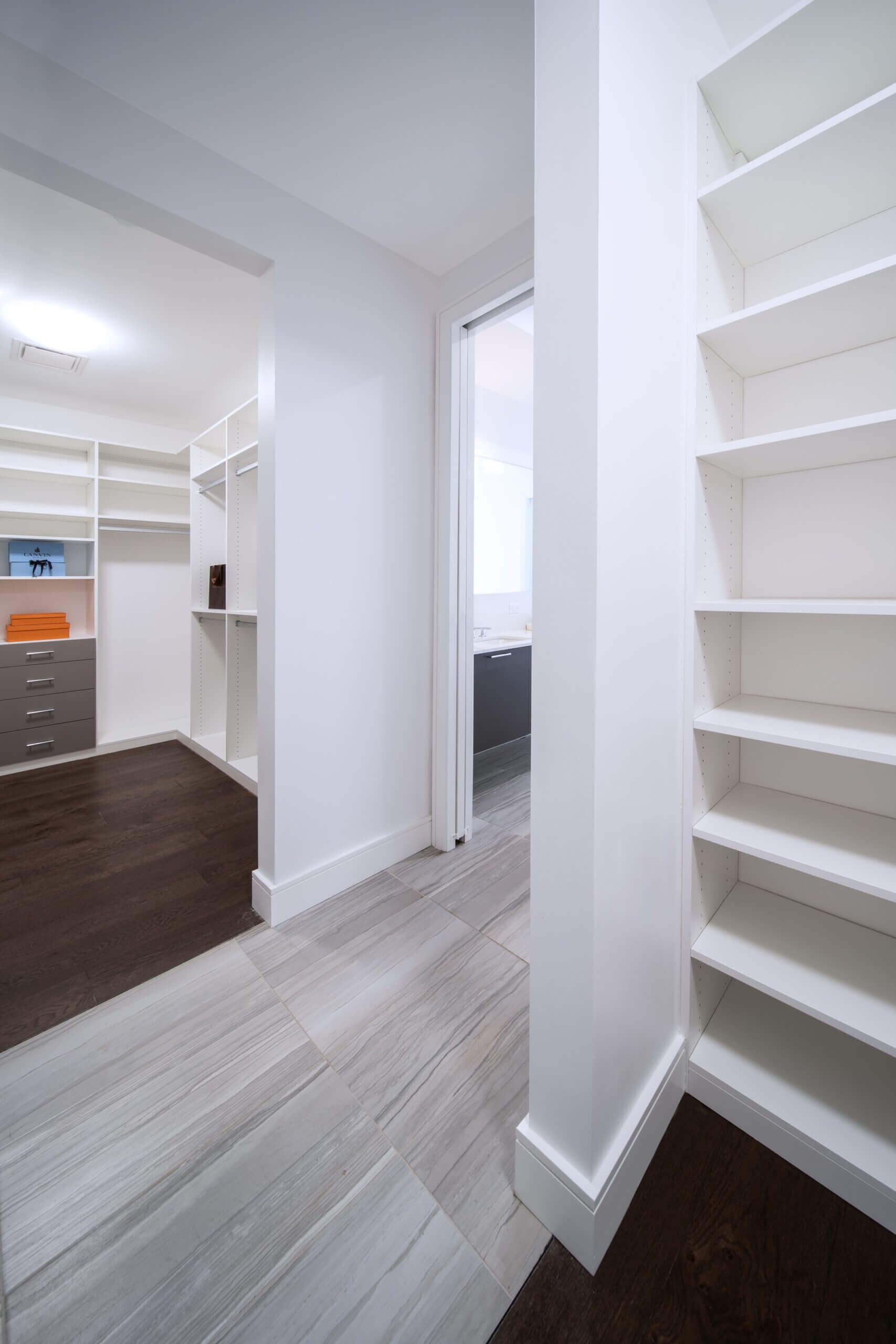 design-build walk in closet and shelves