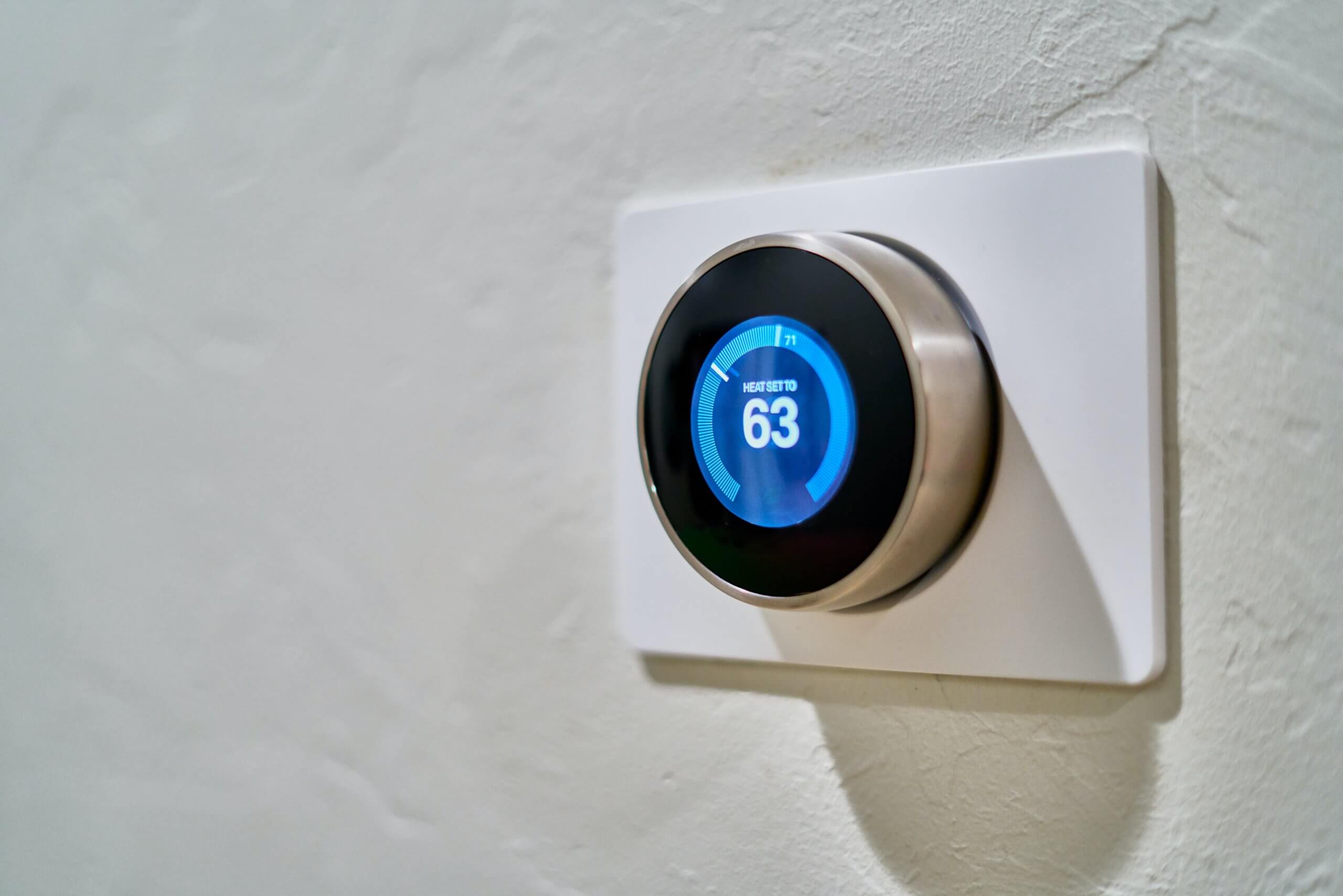 A smart thermostat has been turned on.